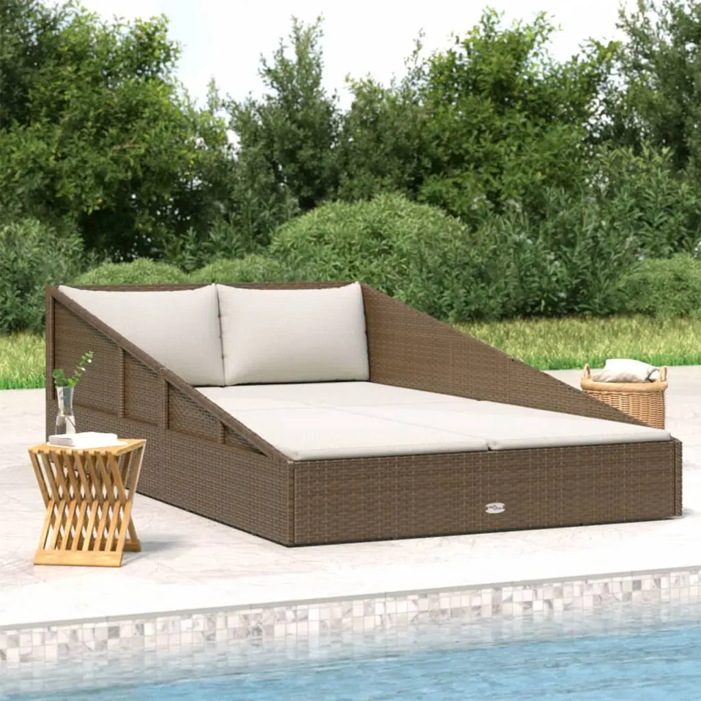 Lit de jardin marron 110×200 cm résine tressée vidaXL 42666