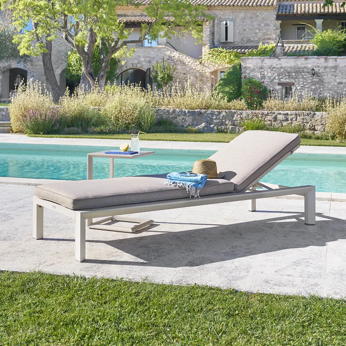 Lit de piscine «Évasion» argile 1 place Hespéride
