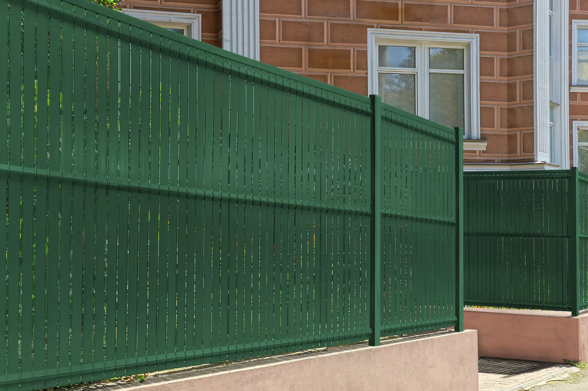 Casanoov Kit lamelles occultantes PVC 2m CINTO H.170 cm Vert – avec clips et profil de finition