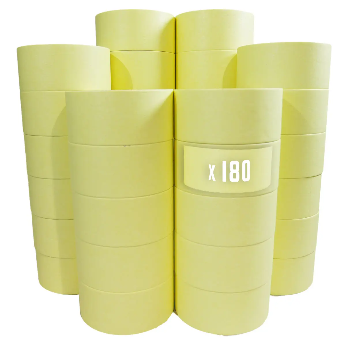 Lot de 180 Rubans de masquage 50 mm x 50 m jusqu’à 80° – Adhésif de masquage jaune pour la peinture TECPLAST