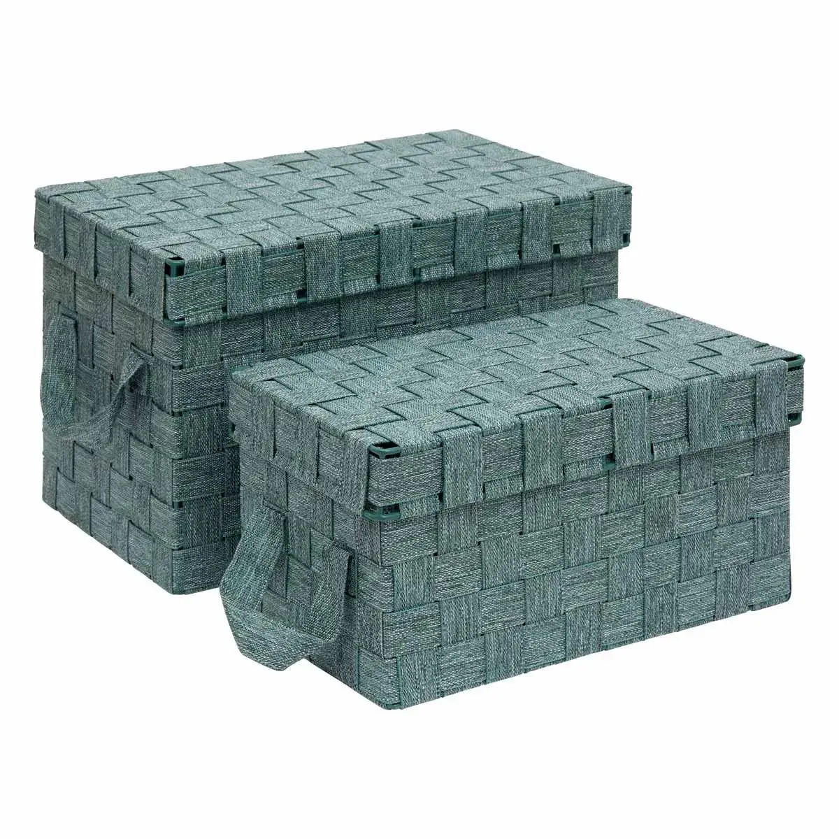 Lot de 2 Boîtes de Rangement «Lise» 35cm Vert