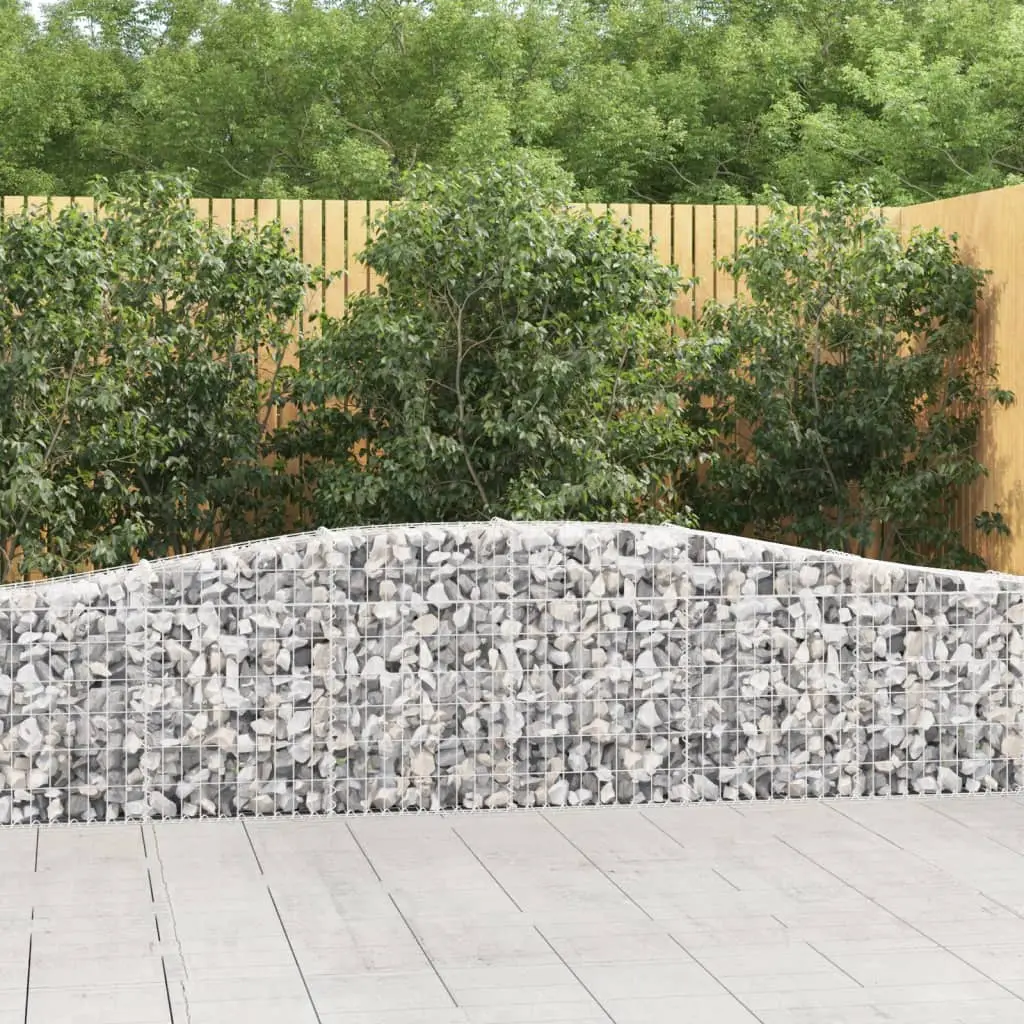 Lot 8 Paniers Gabion Arqué Acier Galvanisé Mur Décoratif Jardin 400x30x80 cm – ComfortXL Outdoor Living