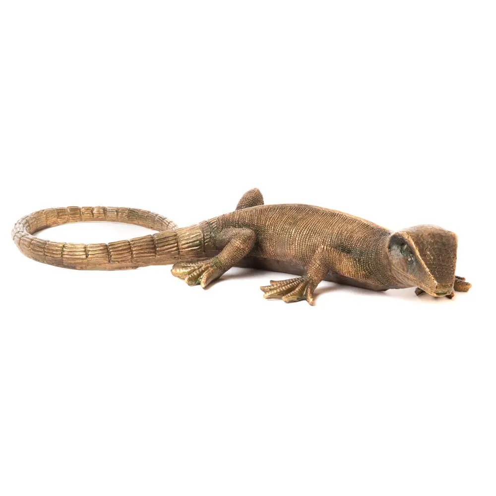 Lézard bronze en polyrésine 46,5 cm
