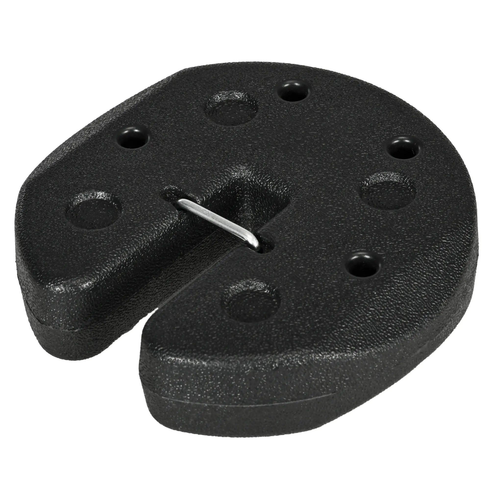 Lot 4 poids de lestage circulaire pour tonnelle barnum tente, broches renforcement et corde transport HDPE noir – Outsunny