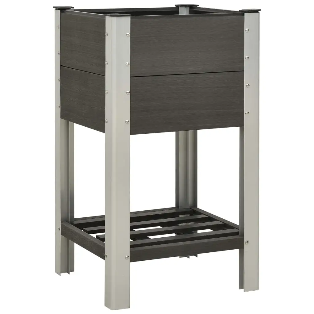 Lit surélevé de jardin avec étagère 50x50x90 cm WPC Gris vidaXL 149013