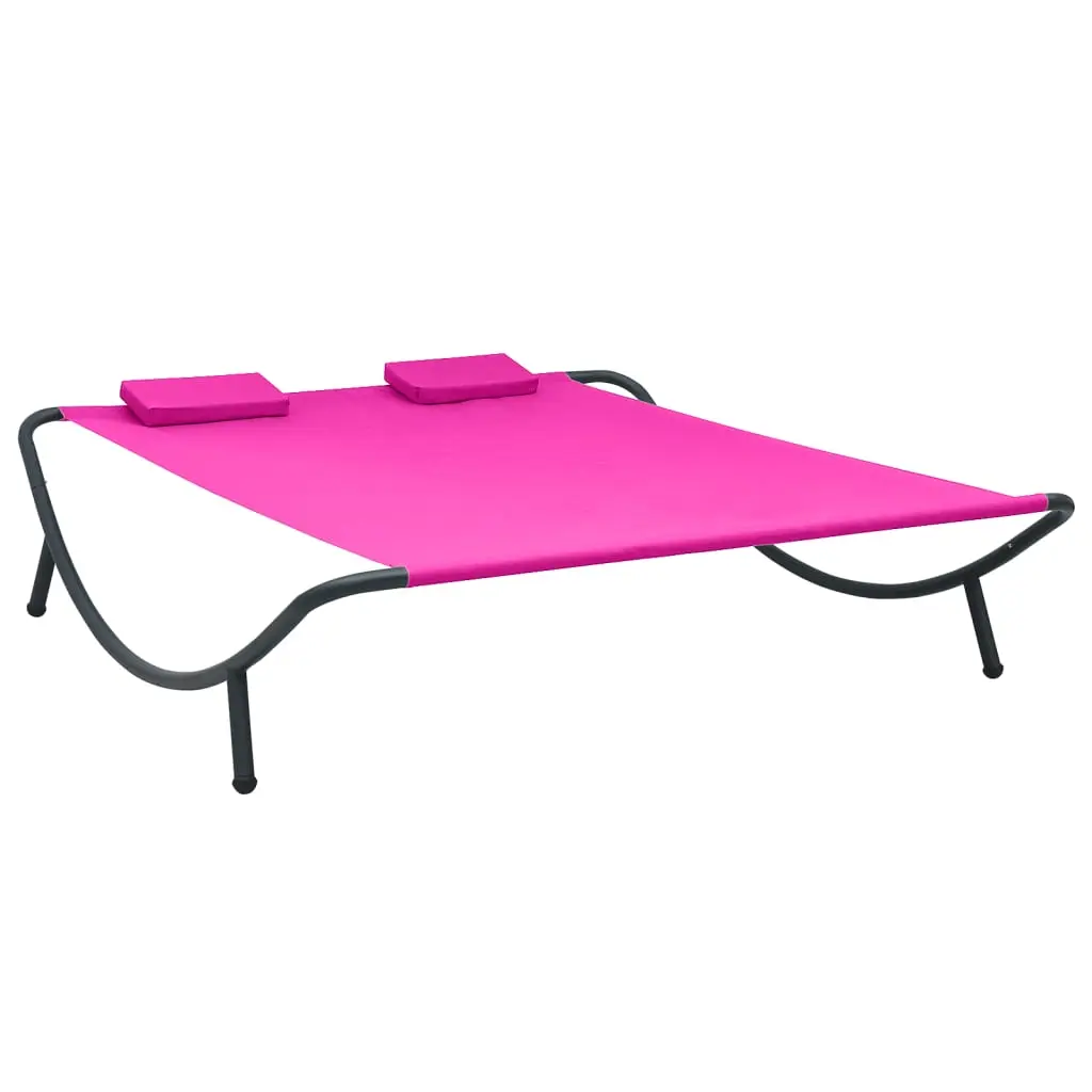 Lit de repos d’extérieur tissu rose vidaXL 313532