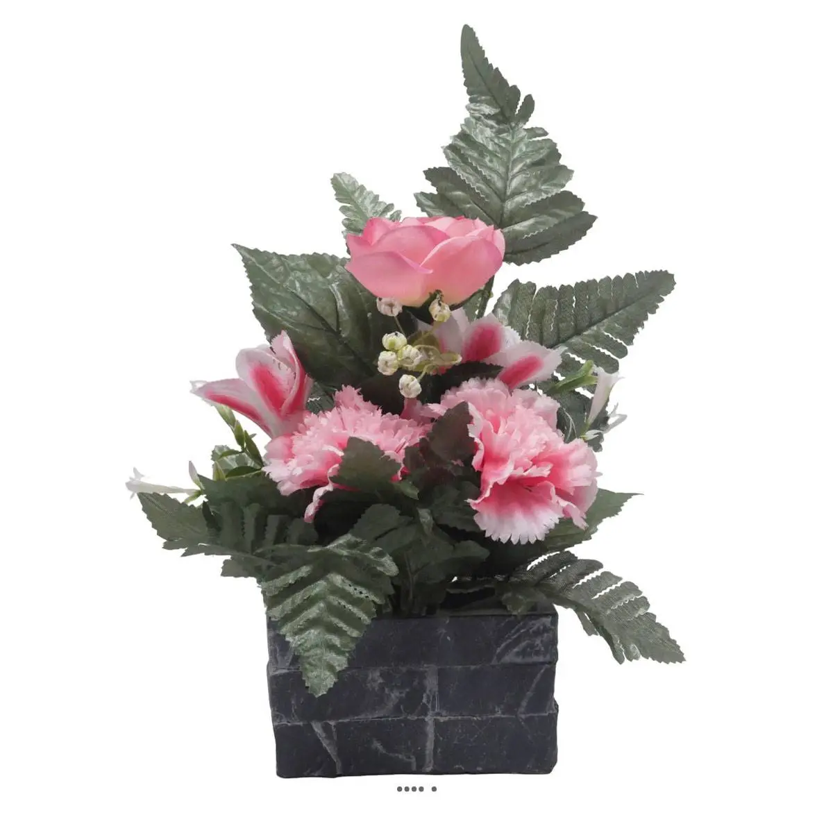 jardinièrre pot beton Renoncule, oeillet, et alstromeria pour la Toussaint Rose – couleur: Rose 715