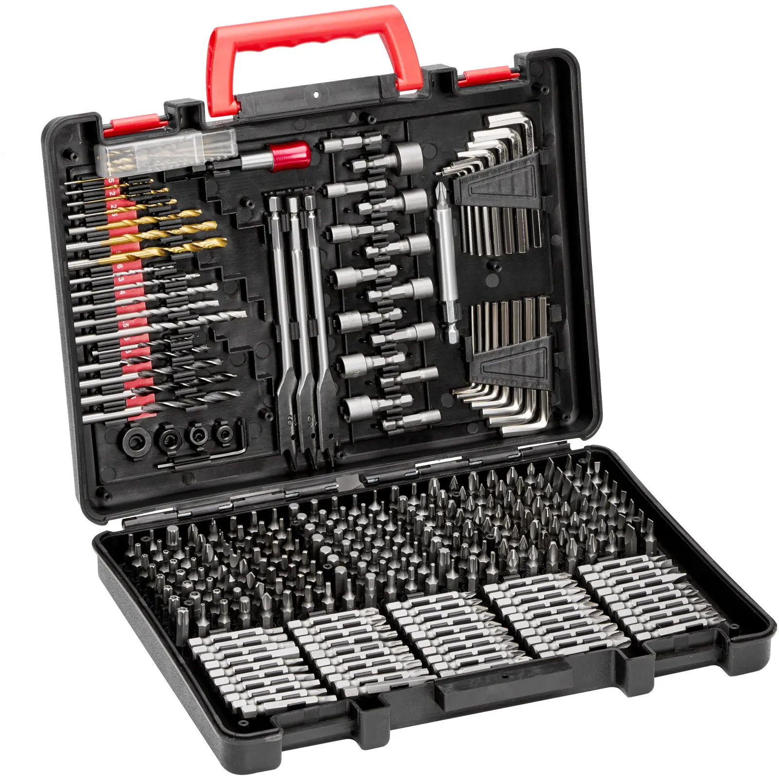 VEVOR Kit forets 318 pcs, bois/métal, avec étui transport.