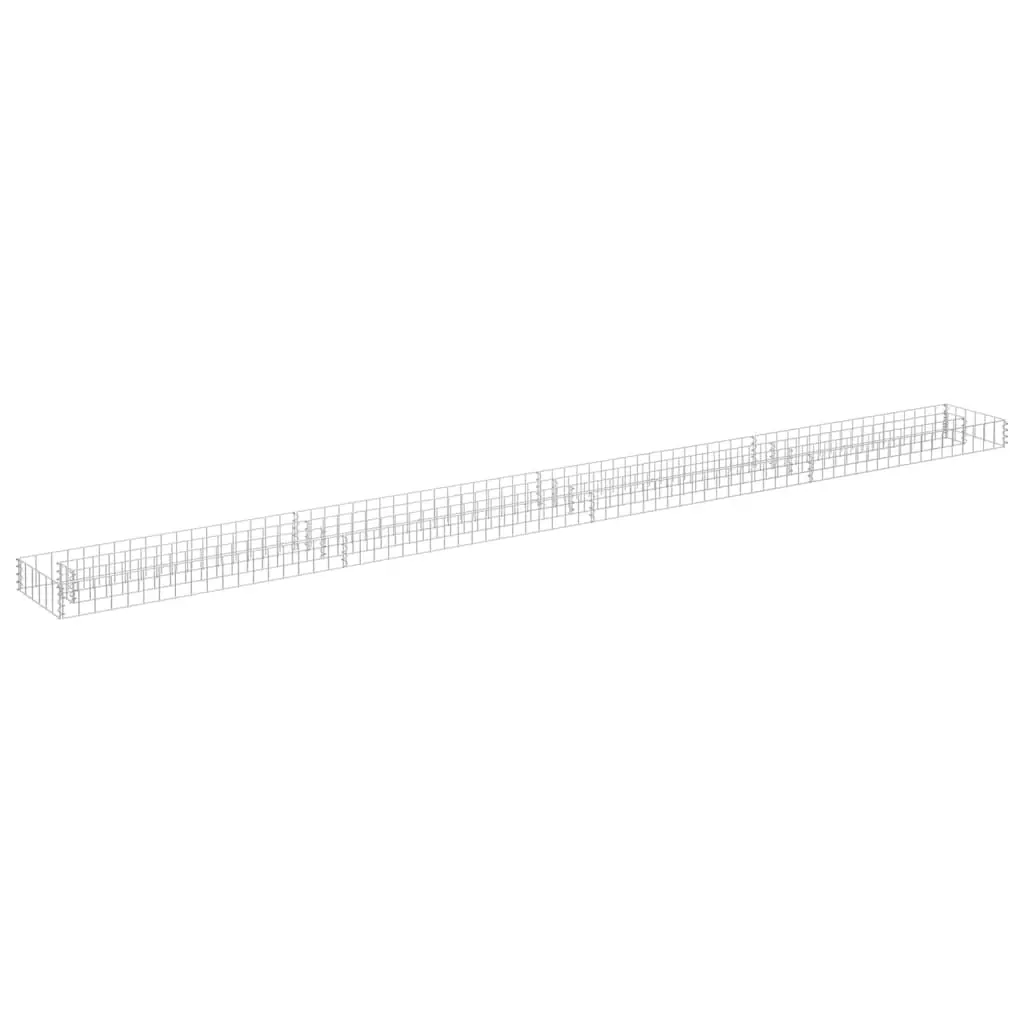 Lit surélevé à gabion acier galvanisé 360 x 30 x 10 cm Argent