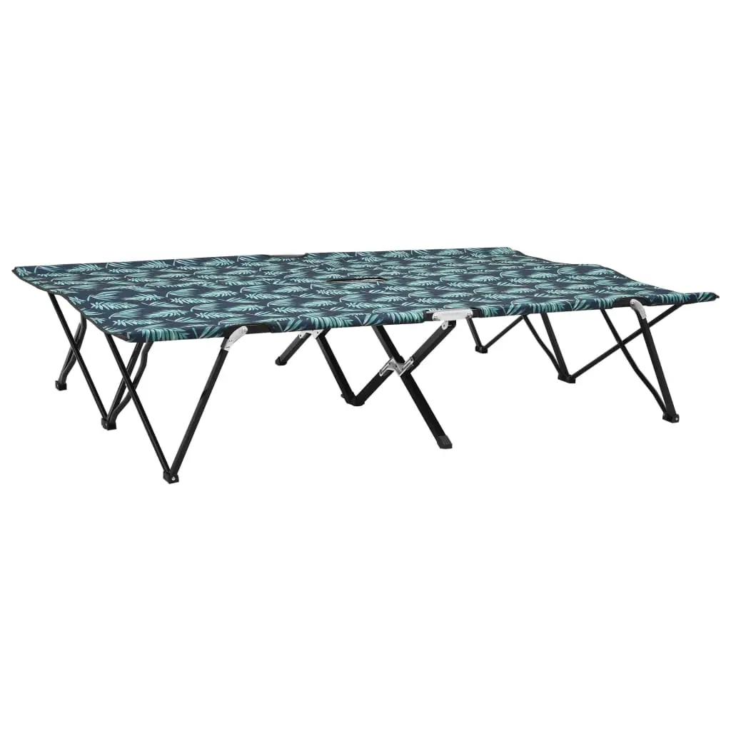 Lit de Camping 2 Places Pliant Motif Feuilles Vert – ComfortXL Outdoor Living