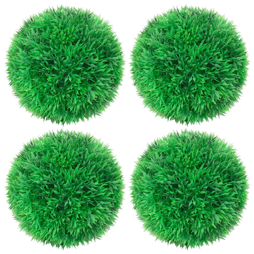 Lot 4 Boules Buis Artificielles Polyéthylène Intérieur Extérieur Déco Jardin Ø12cm Vert – ComfortXL Outdoor Living