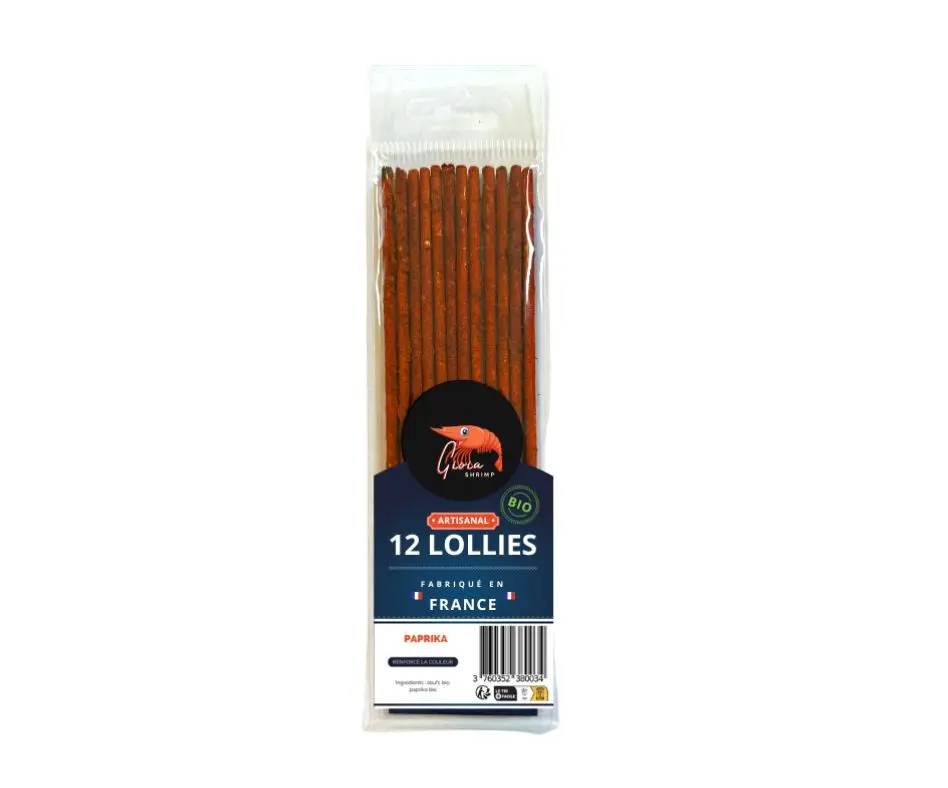 Lot de 12 Lollies Paprika Bio pour crevettes d’aquarium
