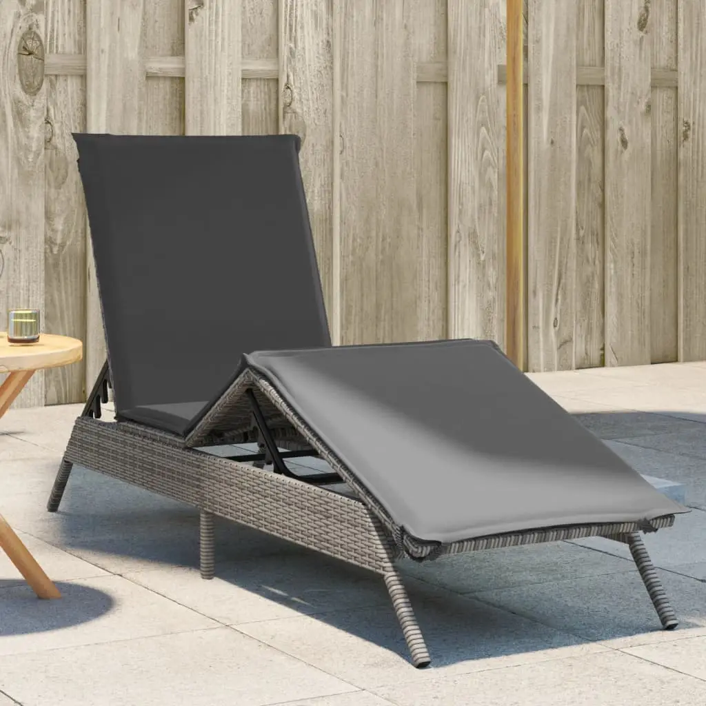 Lit de Jardin Résine Tressée Ajustable Coussins Piscine Gris – ComfortXL Outdoor Living