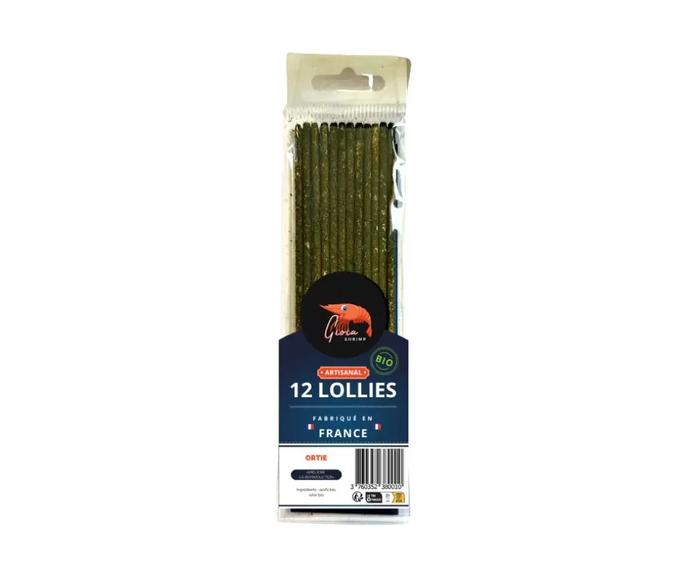 Lot de 12 Lollies à l’Ortie pour crevettes d’aquarium/Alimentation pour crevette d’aquarium
