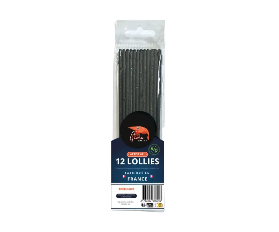 Lot de 12 Lollies à la Spiruline pour crevettes d’aquarium/Alimentation pour crevette d’aquarium