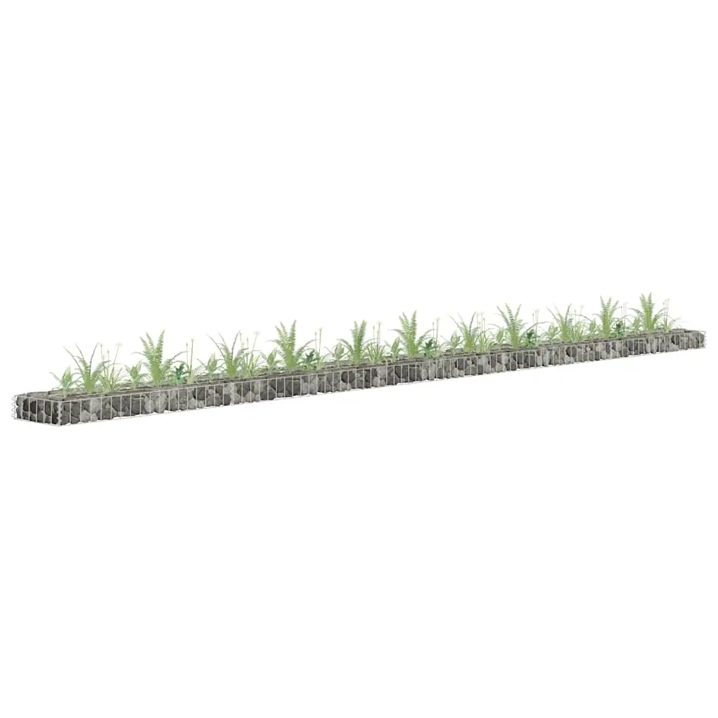 Lit surélevé à gabion Acier galvanisé 450x30x10 cm vidaXL 145644