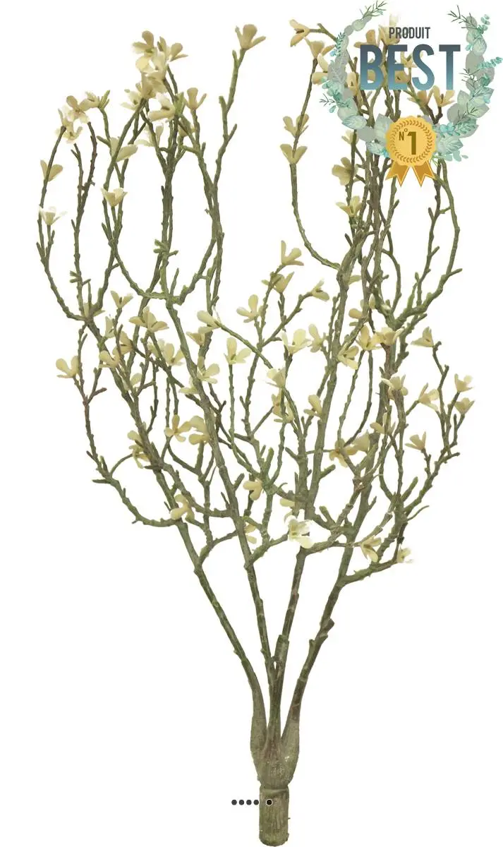 Jasmin artificiel en branche, 4 ramures, H 44 cm, Crème – couleur: Crème
