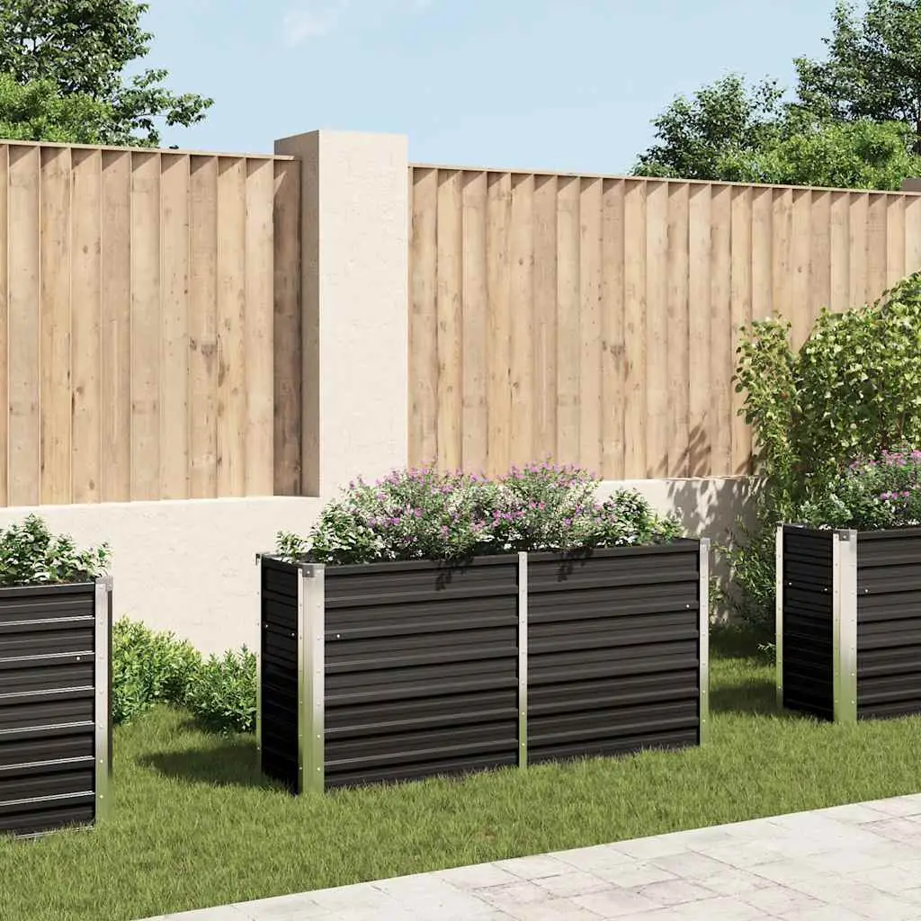 Lit surélevé de jardin Anthracite 160x40x77 cm Acier galvanisé vidaXL 45730