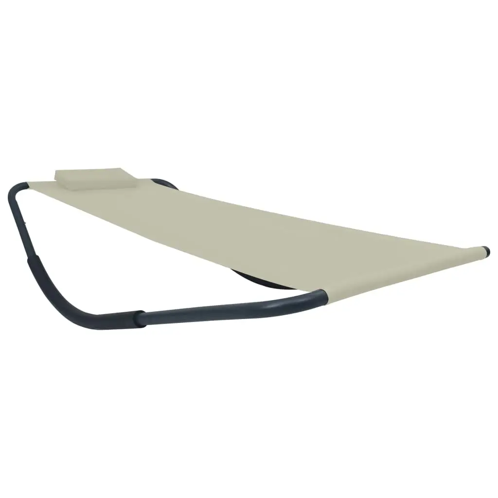 Lit de jardin Crème 200×90 cm Acier vidaXL 48083