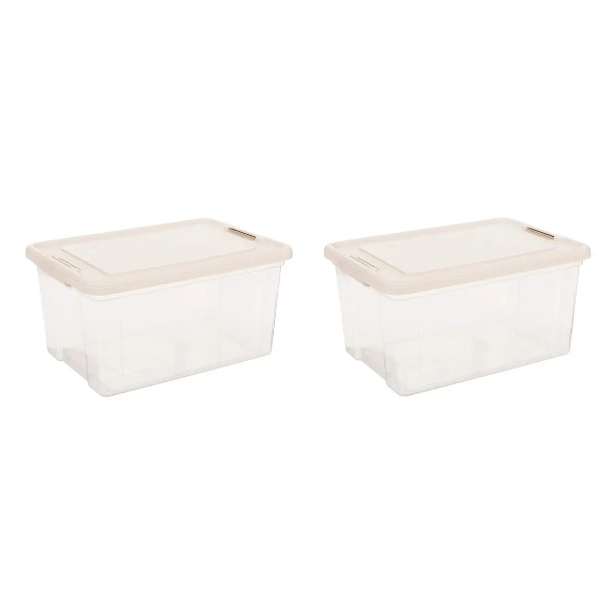 Lot de 2 Boîtes de Rangement «Tide’n» 30L Transparent