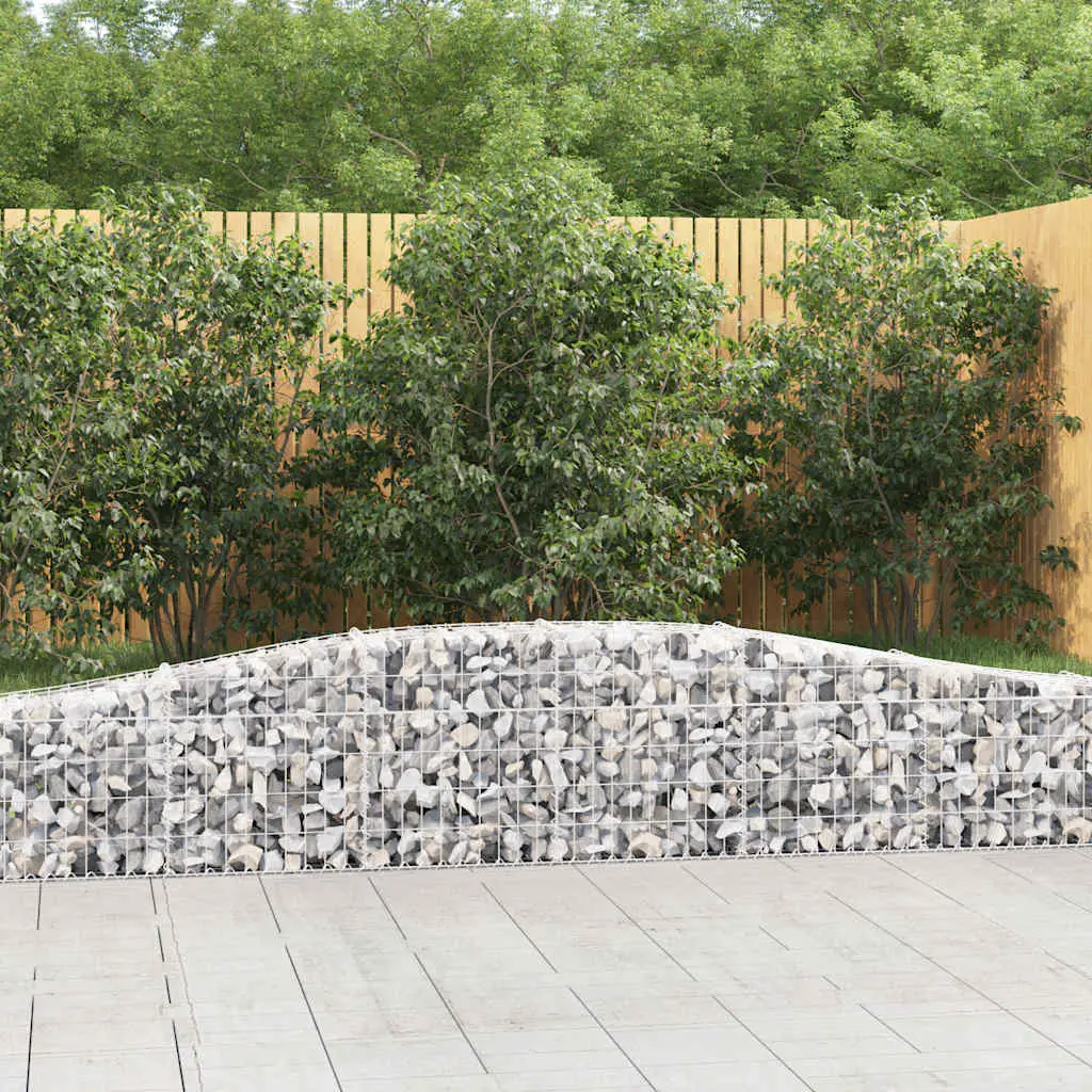 Lot 9 Paniers Gabion Arqué Acier Galvanisé Mur Décoratif Jardin 400x30x60 cm – ComfortXL Outdoor Living