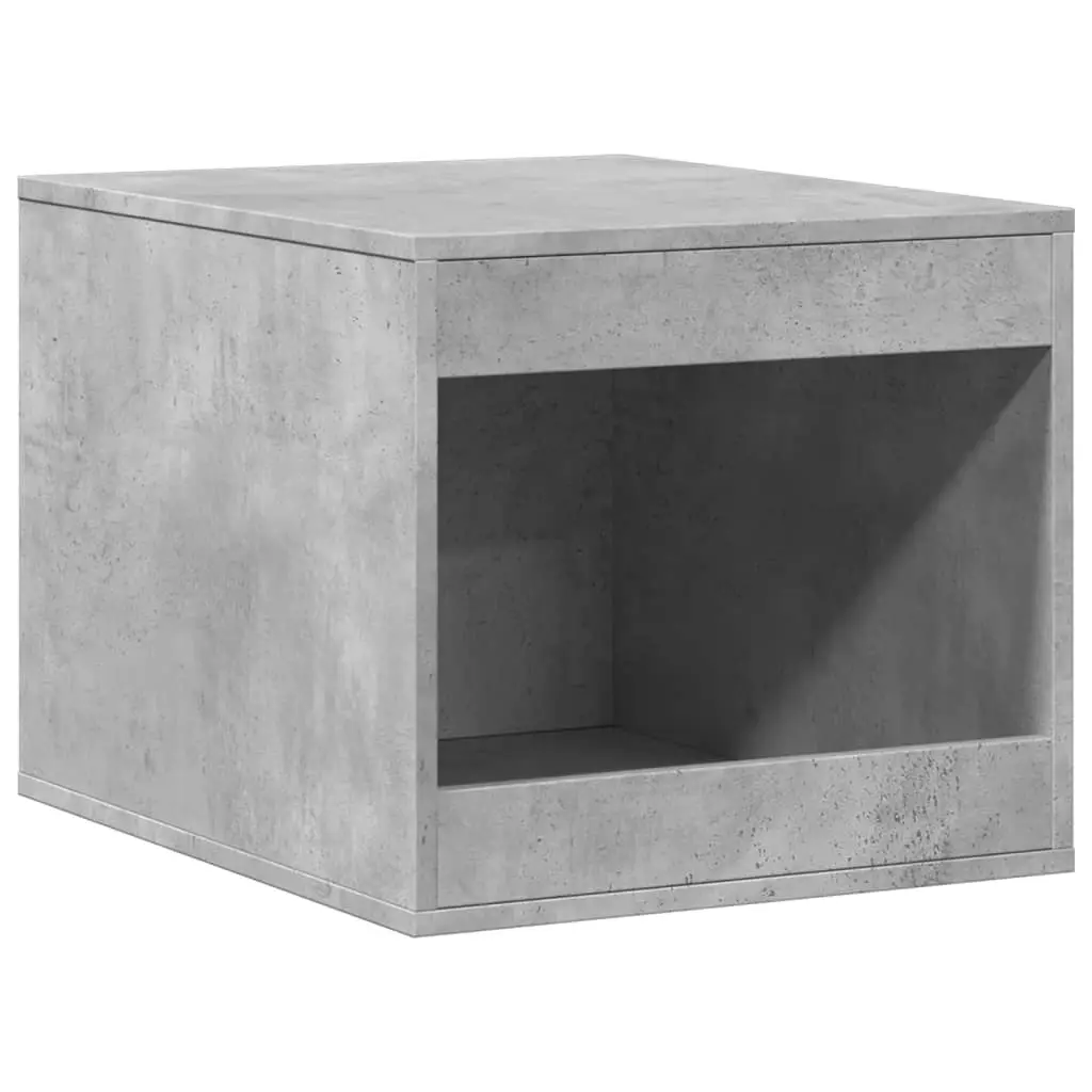 Lit pour chat – Meuble de bac à litière pour chat gris béton bois d’ingénierie-JU137