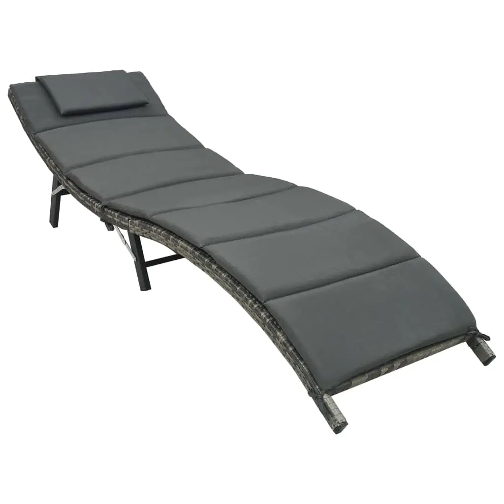 Lit de Soleil Pliant Résine Grise Coussin Anthracite – ComfortXL Outdoor Living