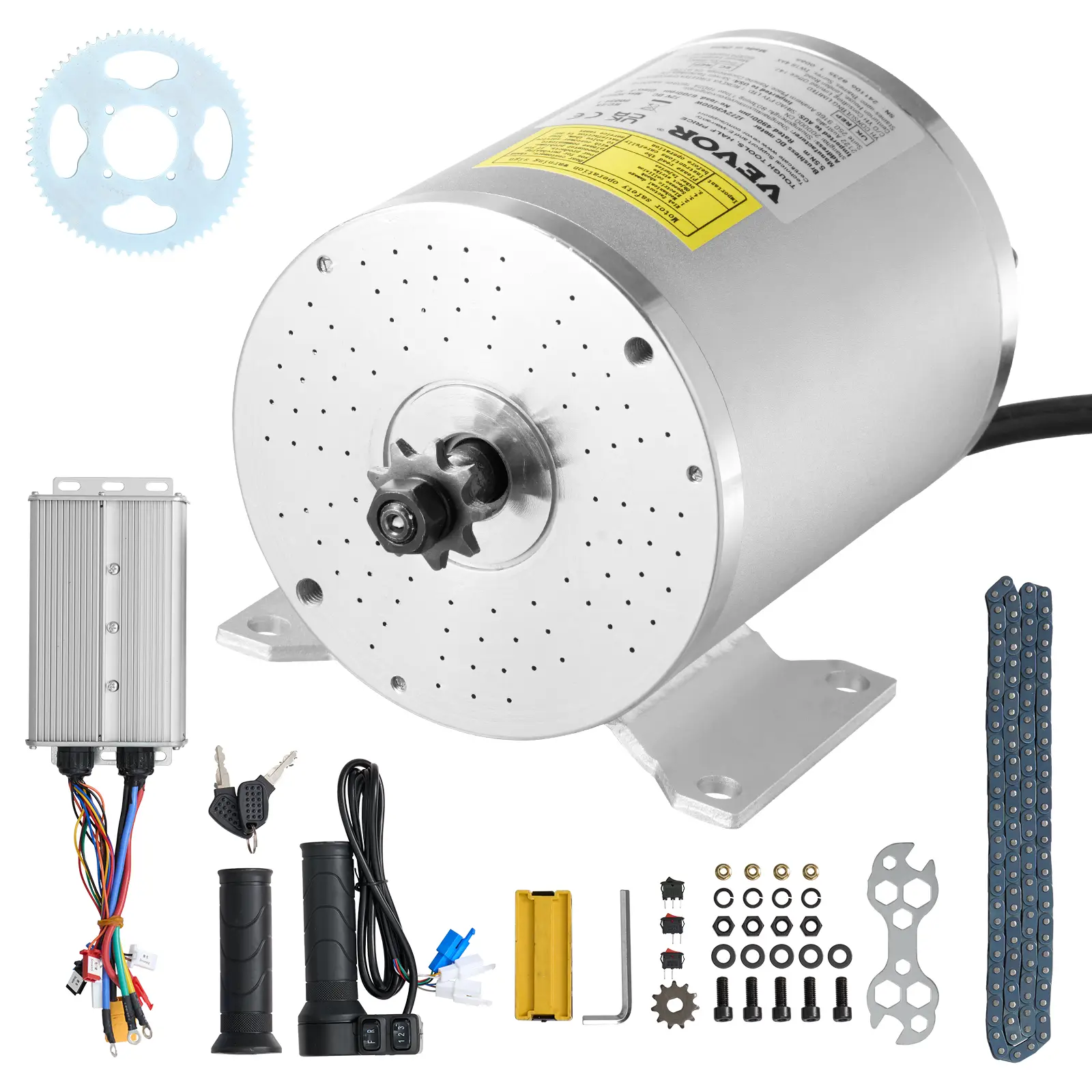 VEVOR Kit moteur électrique sans balais 3000 W, 72 V 4900 tr/min, contrôleur.