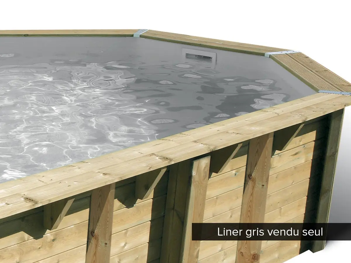 Liner seul Gris pour piscine bois Linéa 6,50 x 3,50 x 1,40 m – Ubbink