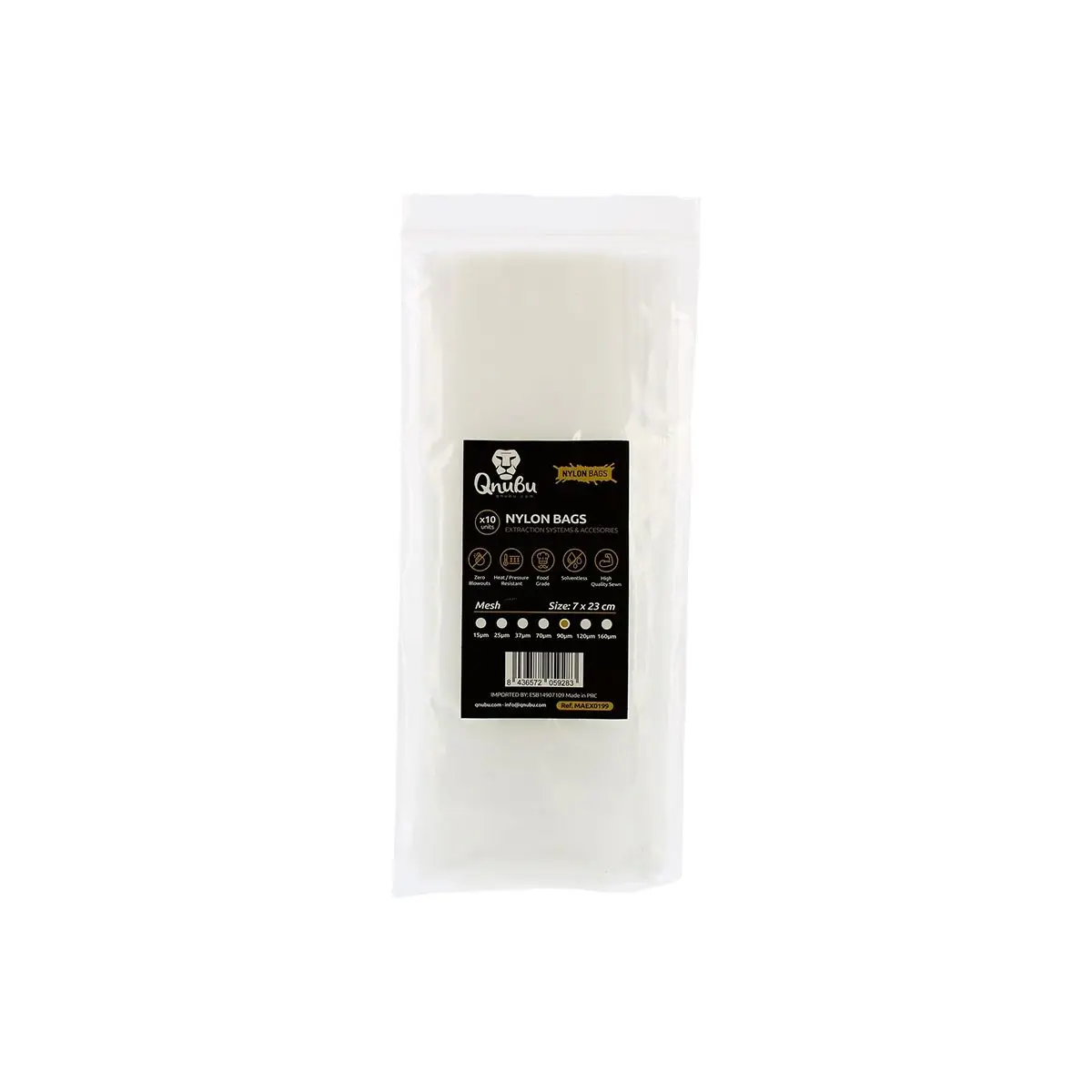 Lot de 10 sacs filtrants en nylon pour extraction – 90 microns 7x23cm