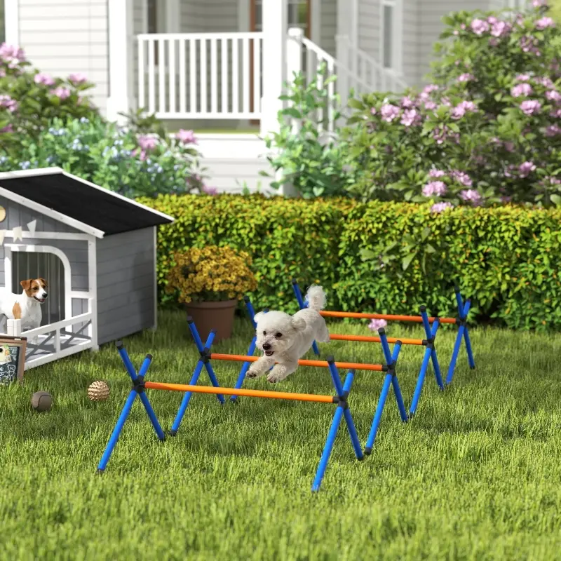Kit Agilité Chien Plastique pour Chiots Hauteur Réglable 87x56x41cm Orange – ComfortXL Outdoor Living