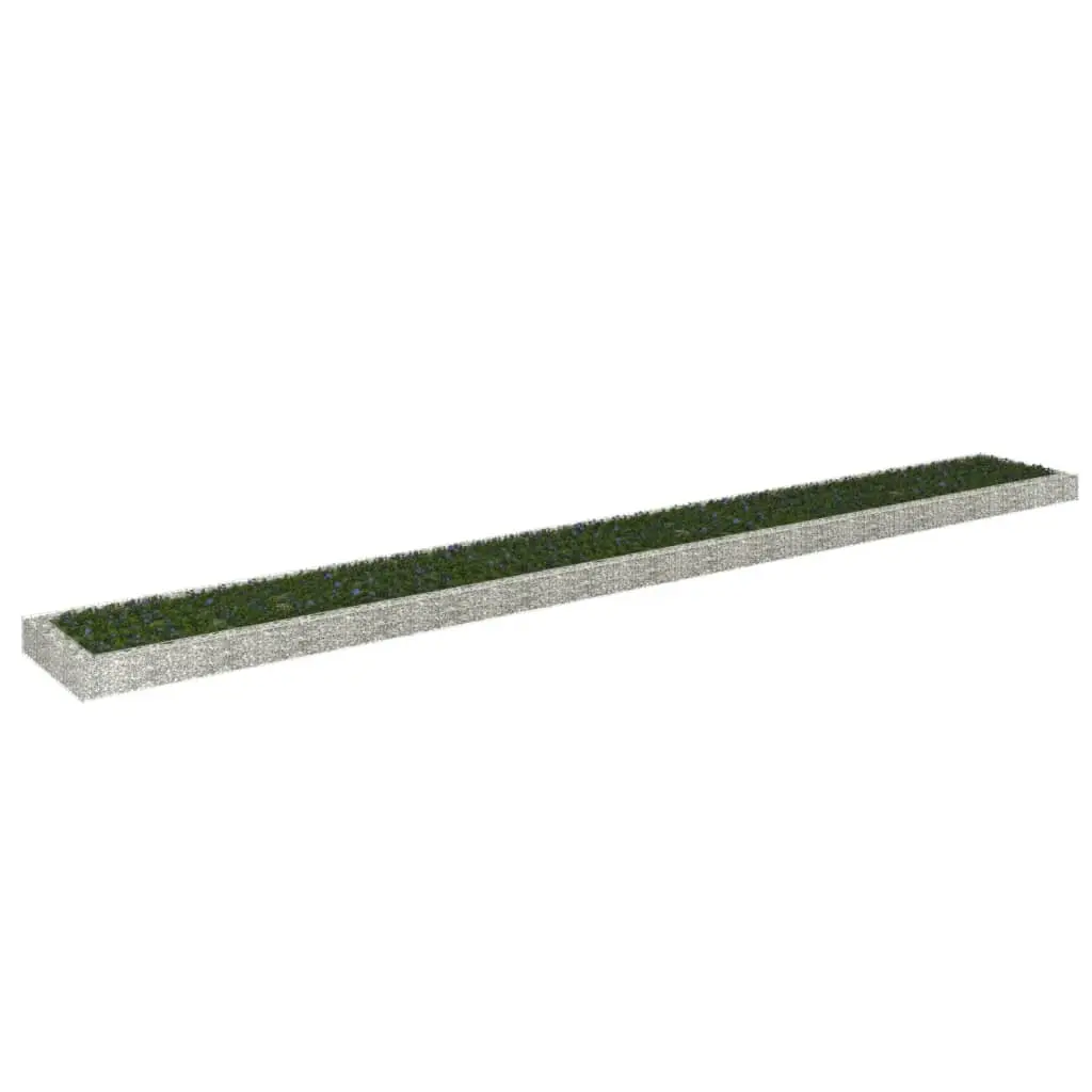 Lit surélevé à gabion acier galvanisé 800 x 100 x 20 cm Argent