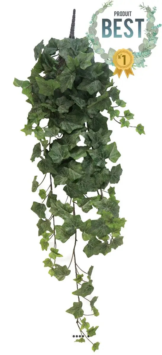 Lierre factice en chute L86cm 203 feuilles qualité décor Frosted -BEST – couleur: Vert-jaune