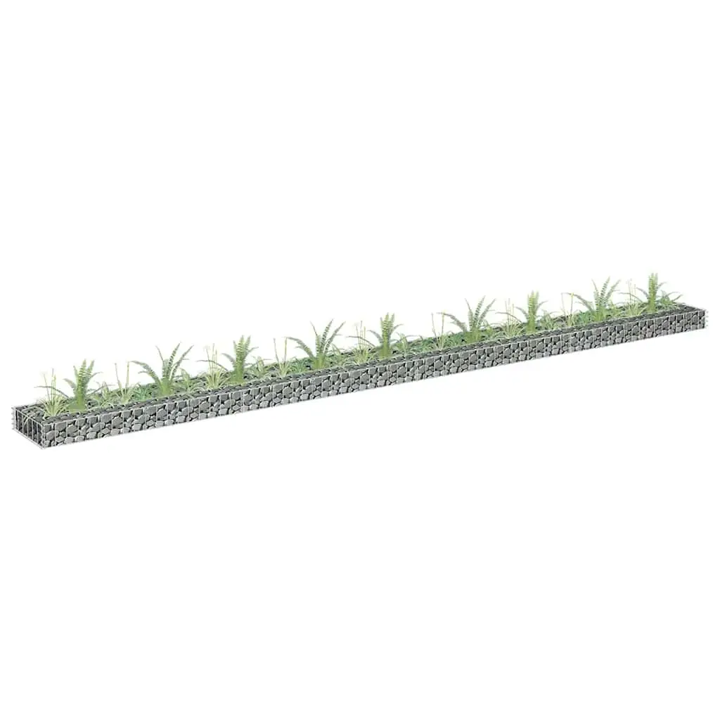 Lit surélevé à gabion Acier galvanisé argenté 360 x 30 x 10 cm – PANGIVO