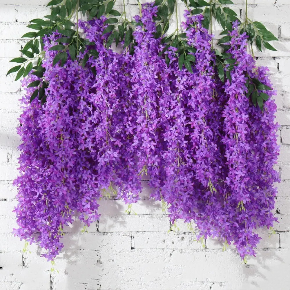 Lot de 12 Rotins de Glycine et Violet Artificiels Violet – Décoration Plafond Mariage Élégante – Lytech
