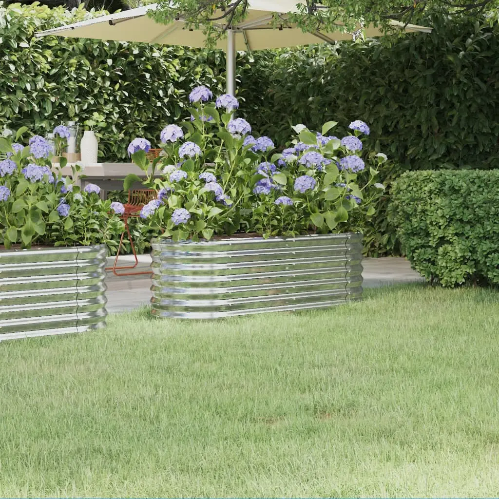 Lit surélevé de jardin Acier galvanisé Argenté vidaXL 318867