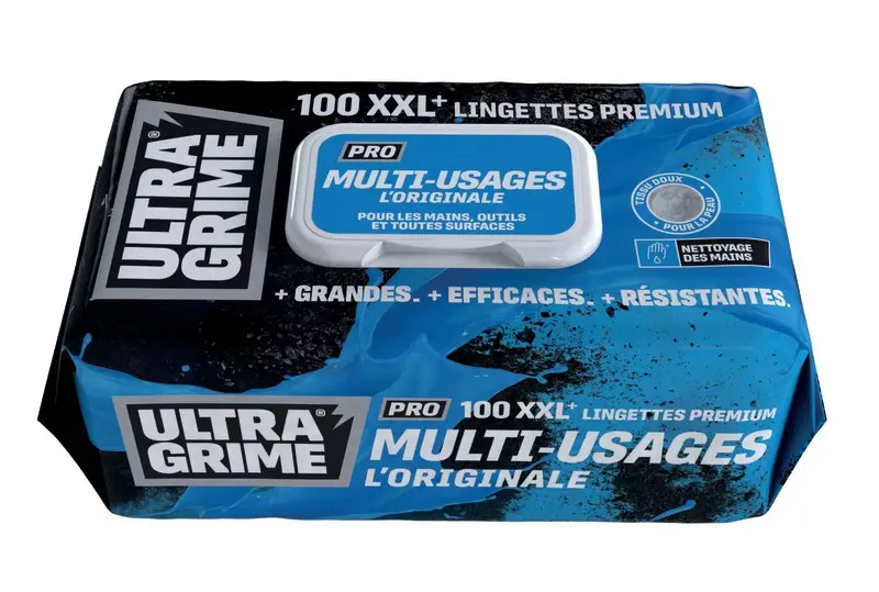 Lingettes nettoyantes XXL multi-usages Utragrime Pro (paquet de 100) FR5900