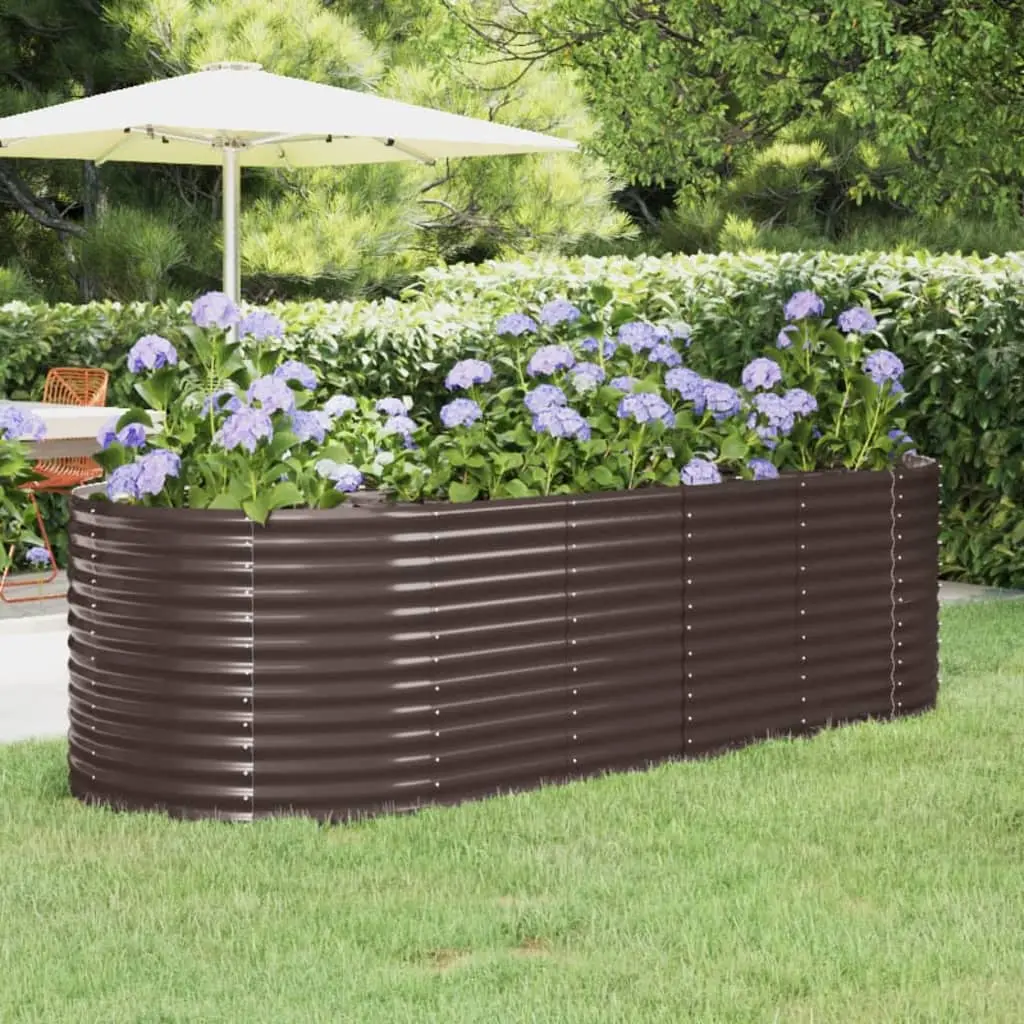 Lit surélevé de jardin Acier galvanisé marron vidaXL 319065