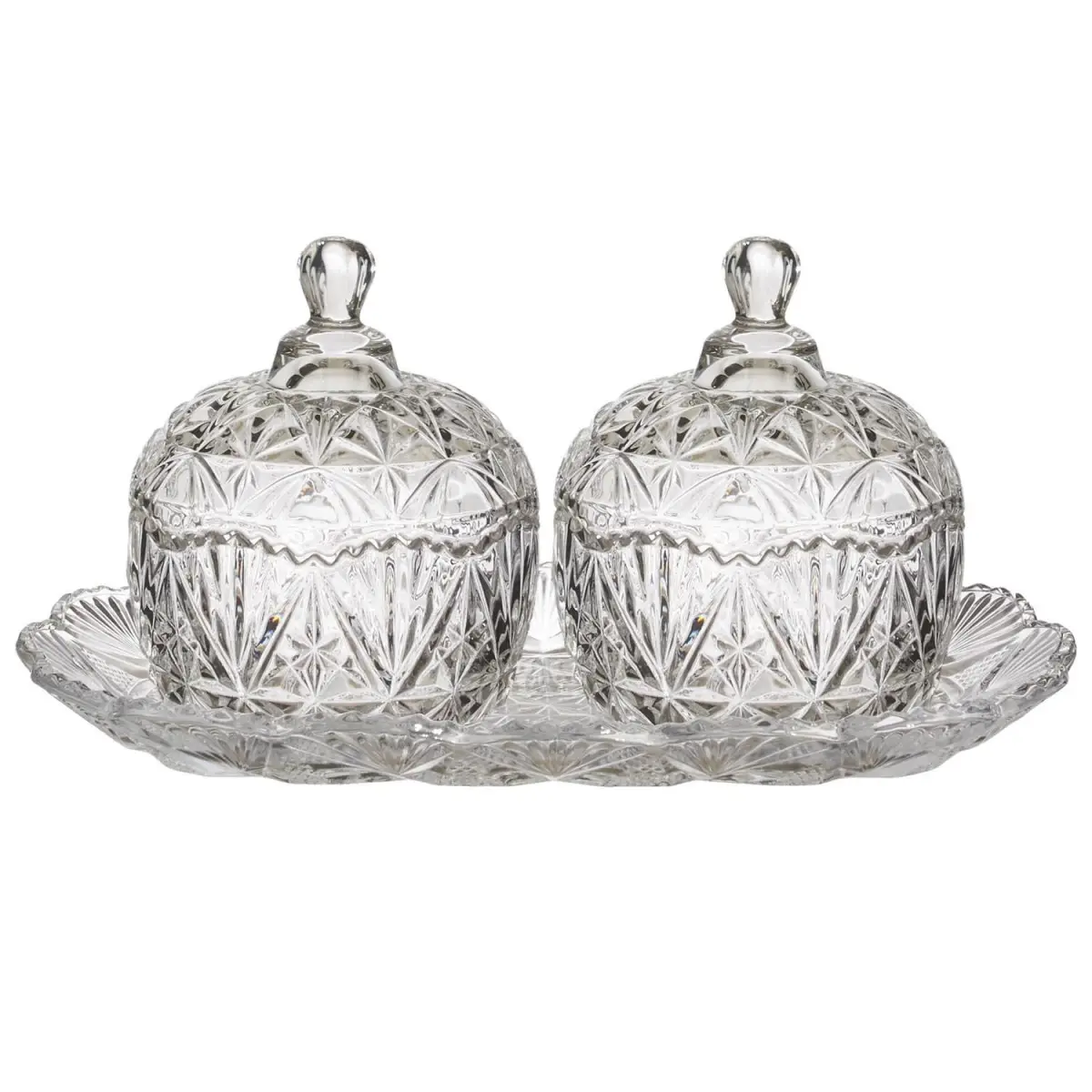 Lot de 2 Bonbonnières «Héléana» 26cm Transparent