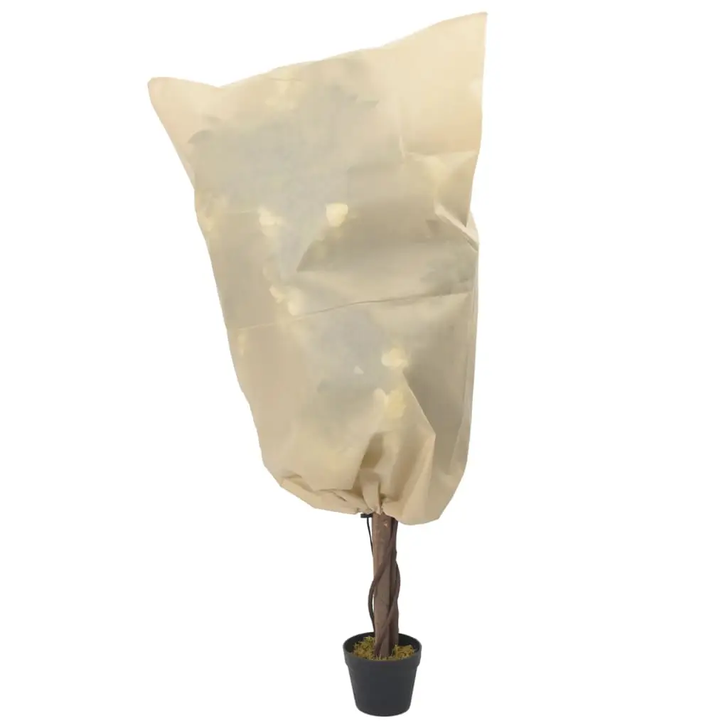 Lot 8 Housses de protection hivernale Tissu non-tissé Anti-froid avec cordon pour Plantes en Pot Beige 0,8×0,8 m – ComfortXL Outdoor Living