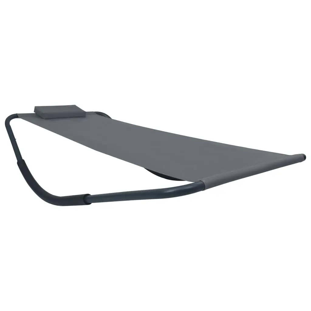 Lit de jardin Gris 200×90 cm Acier vidaXL 48085