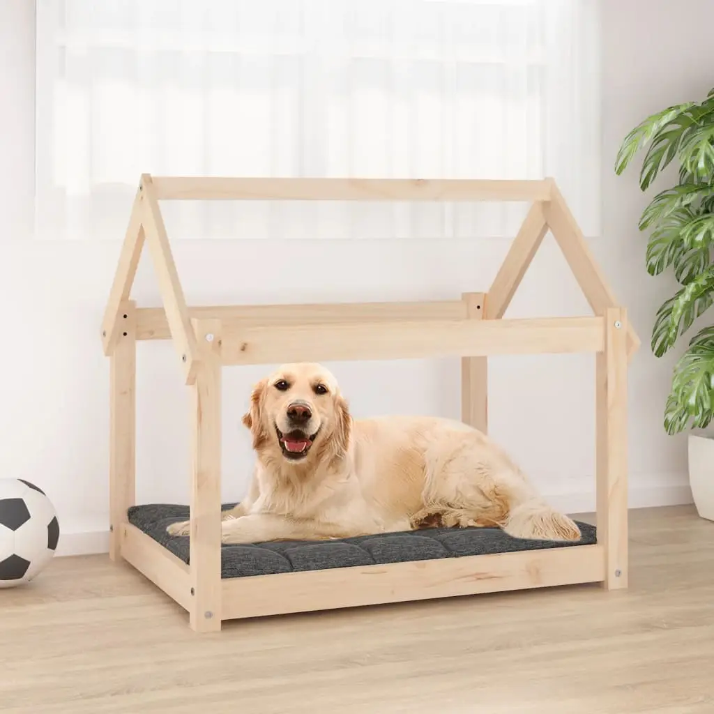 Lit pour chien 81x60x70 cm Bois de pin solide vidaXL 822207
