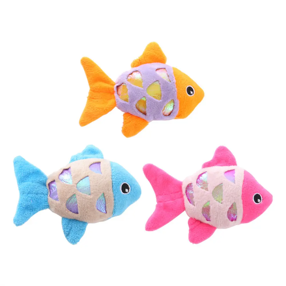Jouet en peluche poisson – 3 pièces – Chat DtopbuyAge