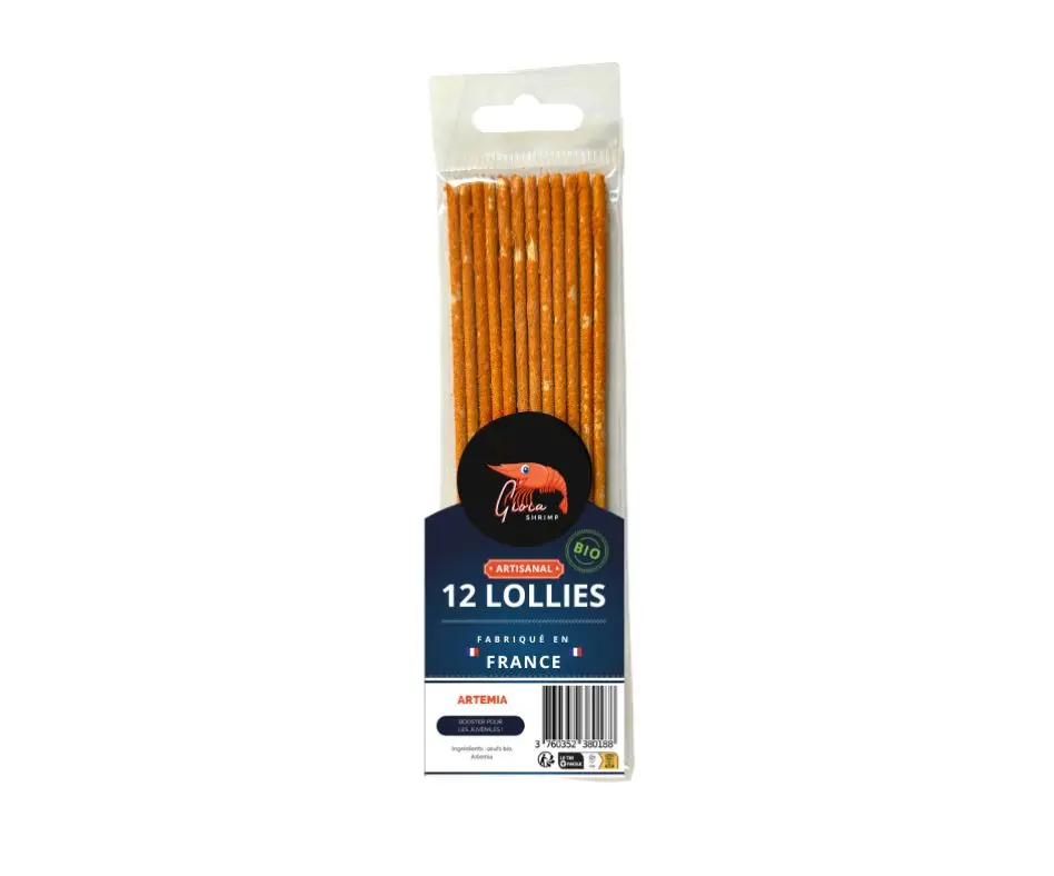 Lot de 12 Lollies Artemia pour crevettes d’aquarium