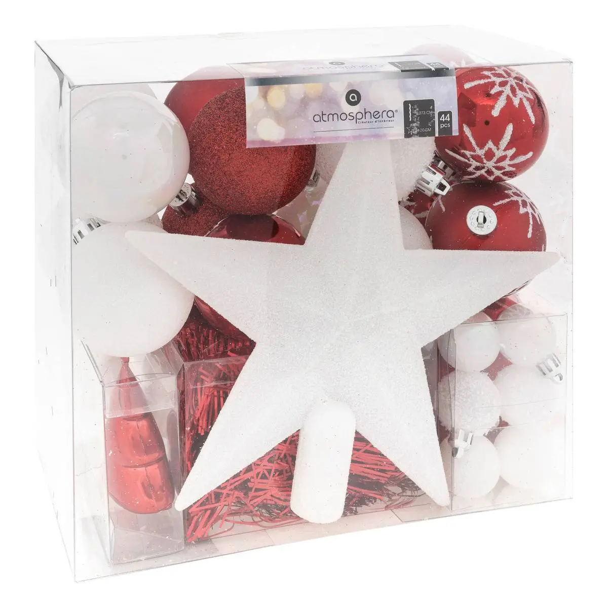 Kit de sapin «Colorama de Noël» 44 pièces blanc/rouge FEERIC LIGHTS & CHRISTMAS