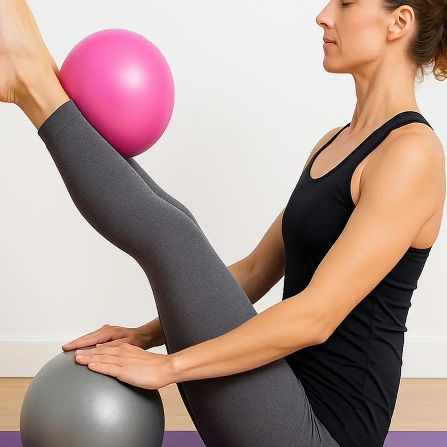 Lot de 2 Ballons de Yoga et Fitness Taille 25 cm Rose et Gris – Convient aux enfants et aux adultes – Ballons Gym Pilates – Sun&Sia