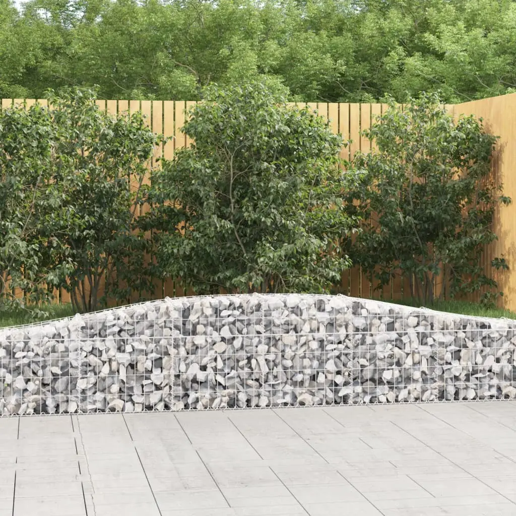 Lot 8 Paniers Gabion Arqué Acier Galvanisé Mur Décoratif Jardin 400x30x60 cm – ComfortXL Outdoor Living