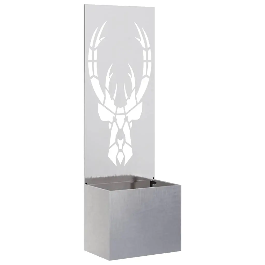 Jardinière – Pot De Fleurs – Bac à Fleurs avec Panneau Décoratif Argent 50 x 140 cm g1146