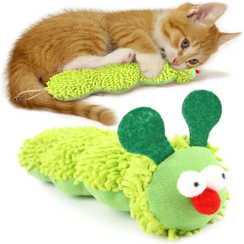 Jouet de chenille en peluche pour chat 2 articles MCBOSON