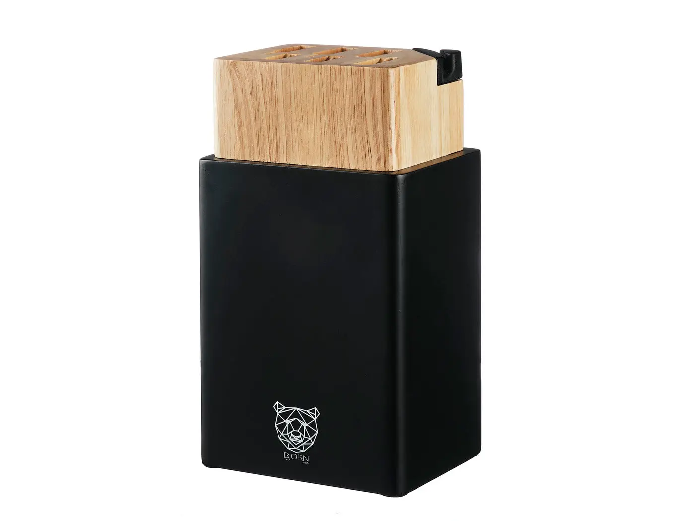 Lot de 2 Blocs couteaux en bois d’hévéa et revètement caoutchouc, Bjorn